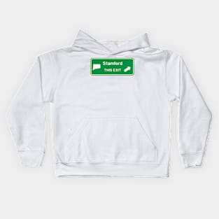 Stamford, Connecticut Highway Exit Sign Kids Hoodie